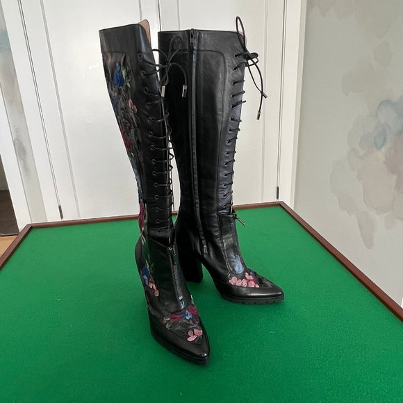 Runway Boots - Exquisite Embroidered Boots from Shiatzy Chen size 8.5/9 - Picture 9 of 16